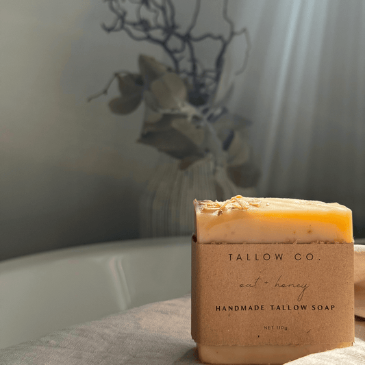 Handcrafted Oat & Honey Tallow Soap  - 110g