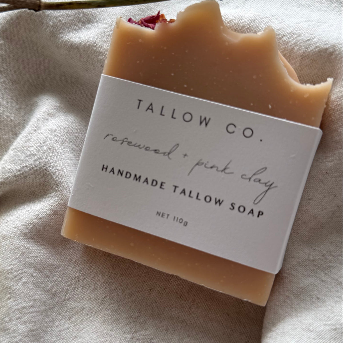 Handcrafted Rosewood & Pink Clay Tallow Soap - 110g