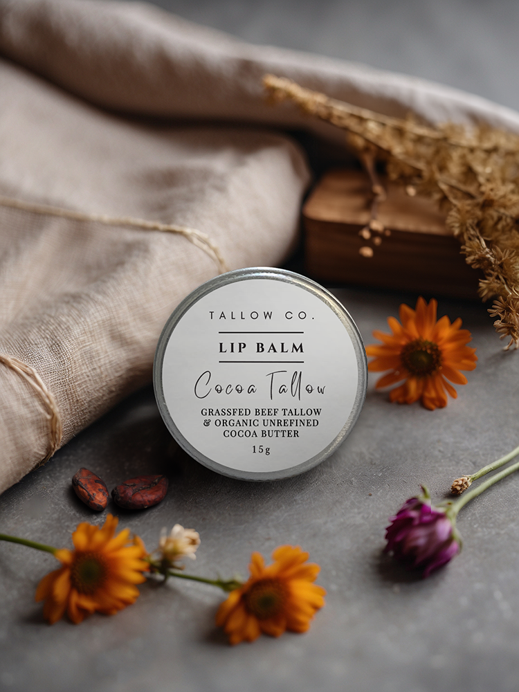 Natural Cocoa Tallow Lip Balm - 15g