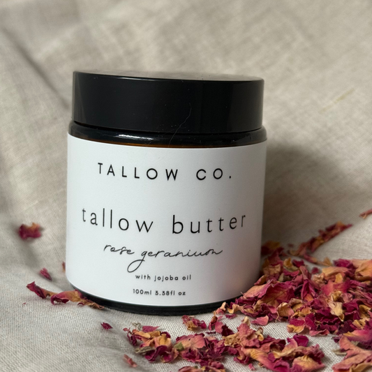 Tallow Butter -  Rose Geranium with jojoba oil - 100ml